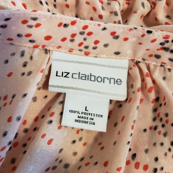 Liz Claiborne Peach Colored Speckled Blouse Size Large, classic - Picture 6 of 8